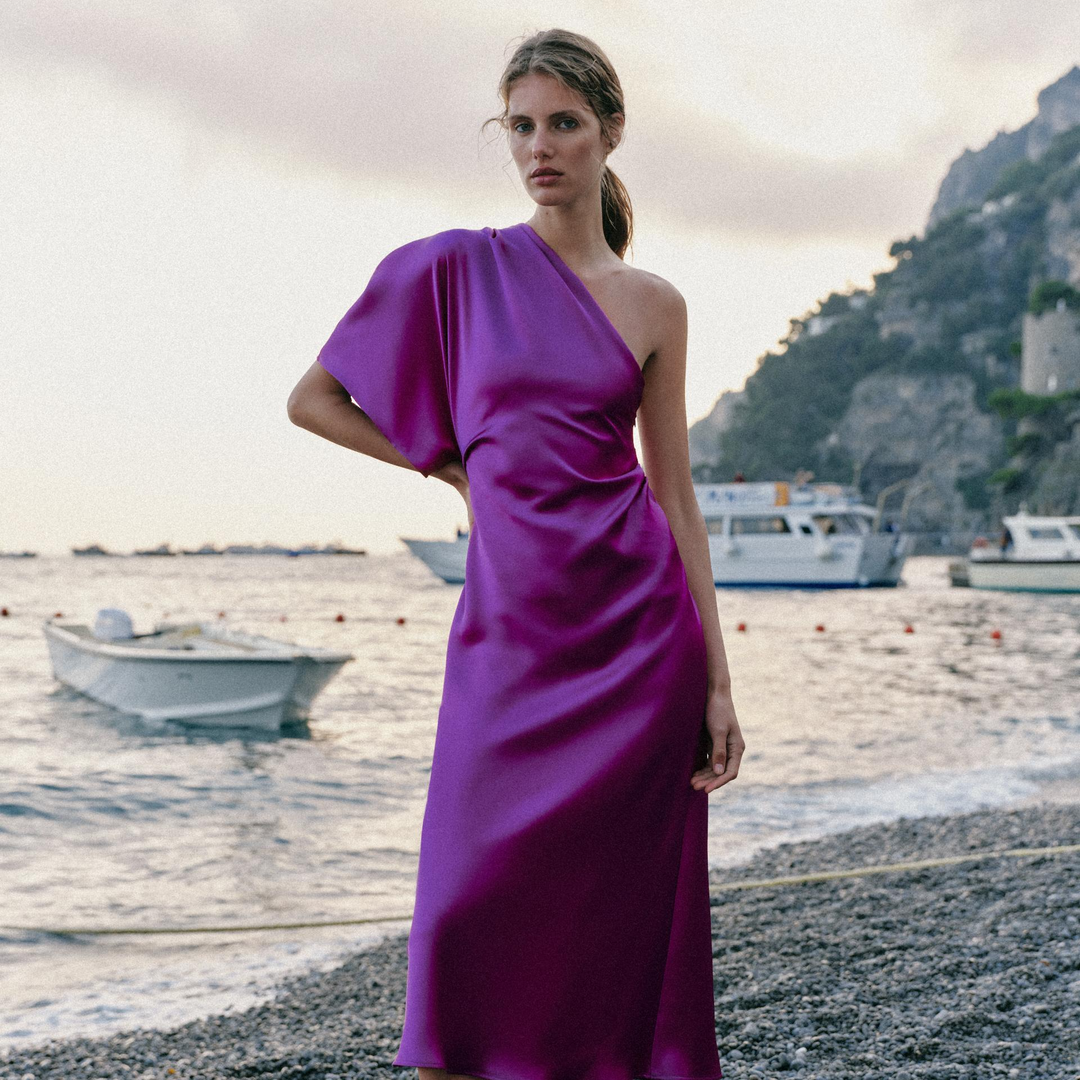 Vestido asimétrico de Zara