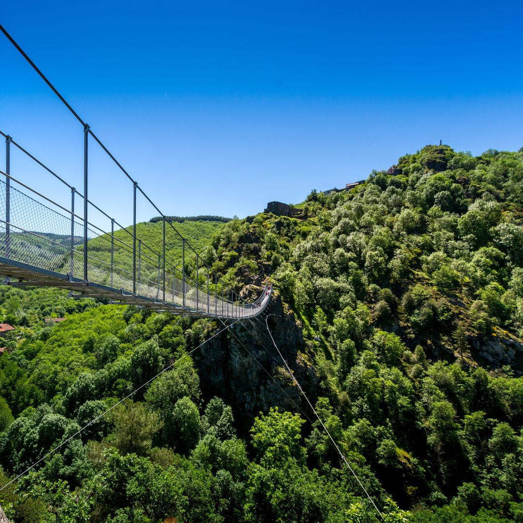 Pasarela en el al Parque Natural Regional de Haut-Languedoc, Mazamet, Francia
