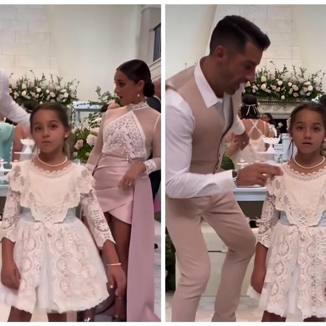 ¡Lo vuelven a hacer! Adamari López y Toni Costa bailan juntos con Alaïa en su primera comunión