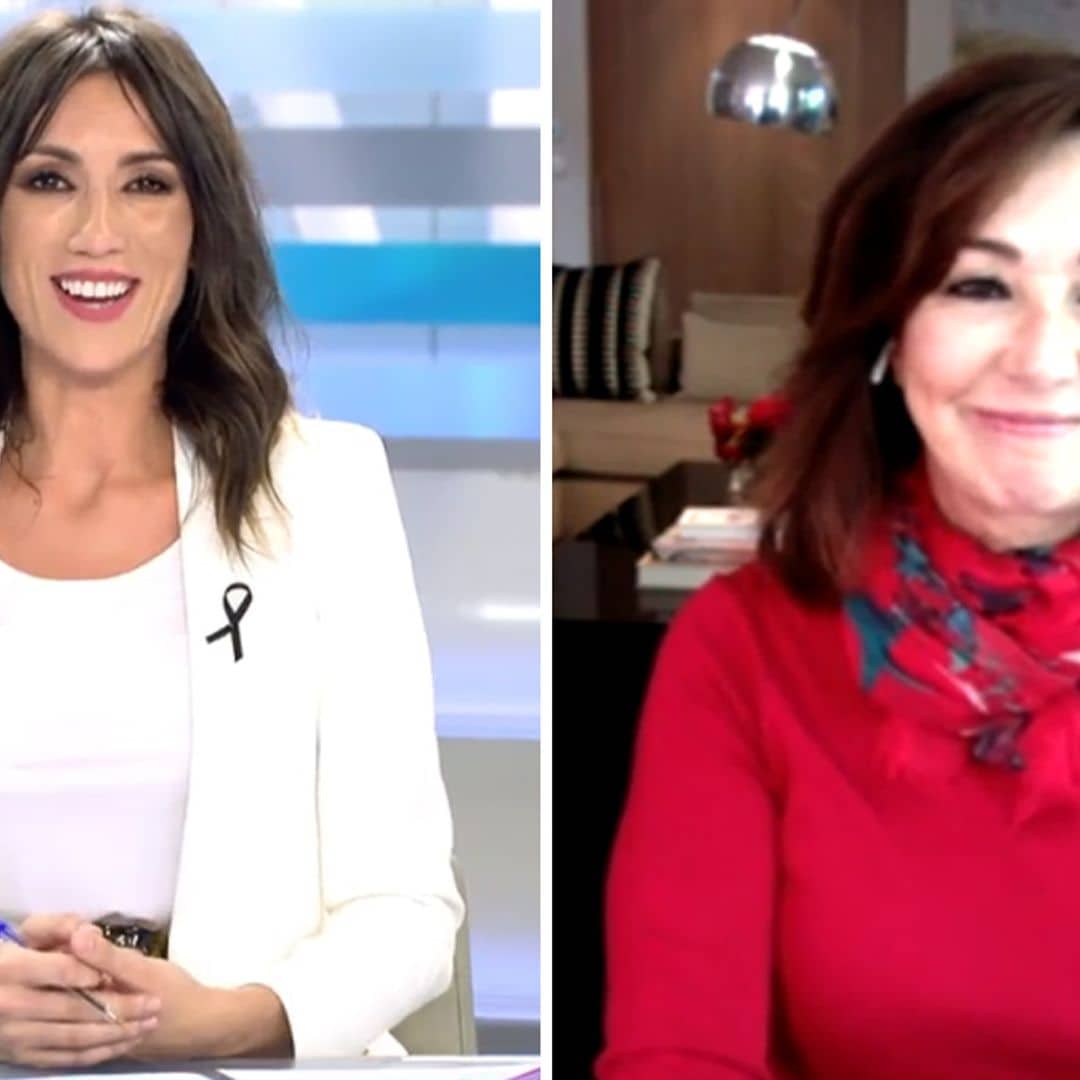 Ana Rosa Quintana conecta en directo con su programa desde el salón de su casa y con un acompañante inesperado