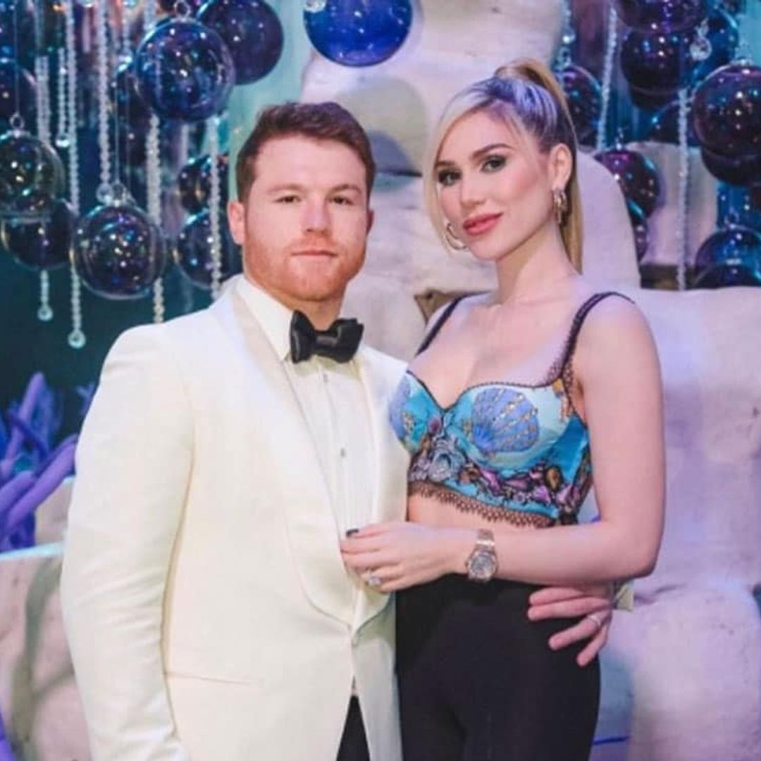 Como estrellas de Hollywood, El Canelo y su esposa hacen su debut en la meca del cine