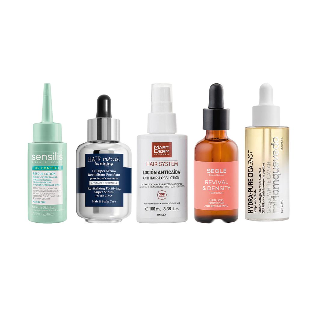 PARA EL CUERO CABELLUDO. Reduce la descamación: Hair DS Rescue Lotion (20 €), de Sensilis. Sérum fortalecedor: Le Super Sérum Revitalisant Fortifiant (210 €), de Sisley Mejora el anclaje: Hair System Loción Anticaída (25,70 €), de MartiDerm. Sérum de densidad: Revival & Density (40,90 €), de Segle. Regenerador: Hydra-Pure Cicashot (90 €), de Miriam Quevedo