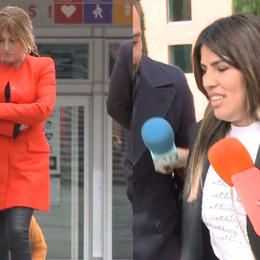 Isa Pantoja y Paz Guerra se cruzan, pero no se miran, durante el juicio