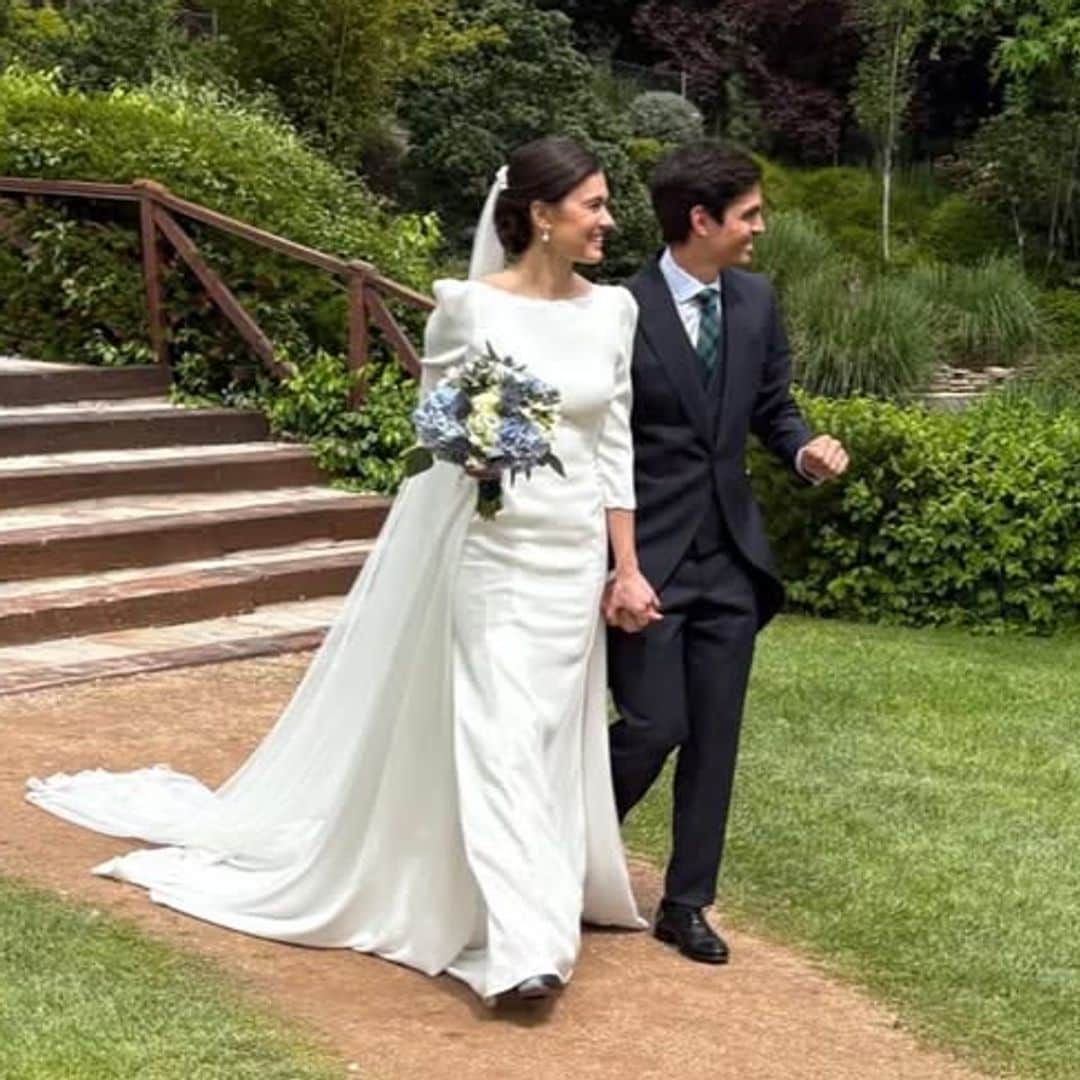 Un vestido de novia clásico y homenaje al Real Madrid: así ha sido la boda de Natalia, hija de Emilio Butragueño  