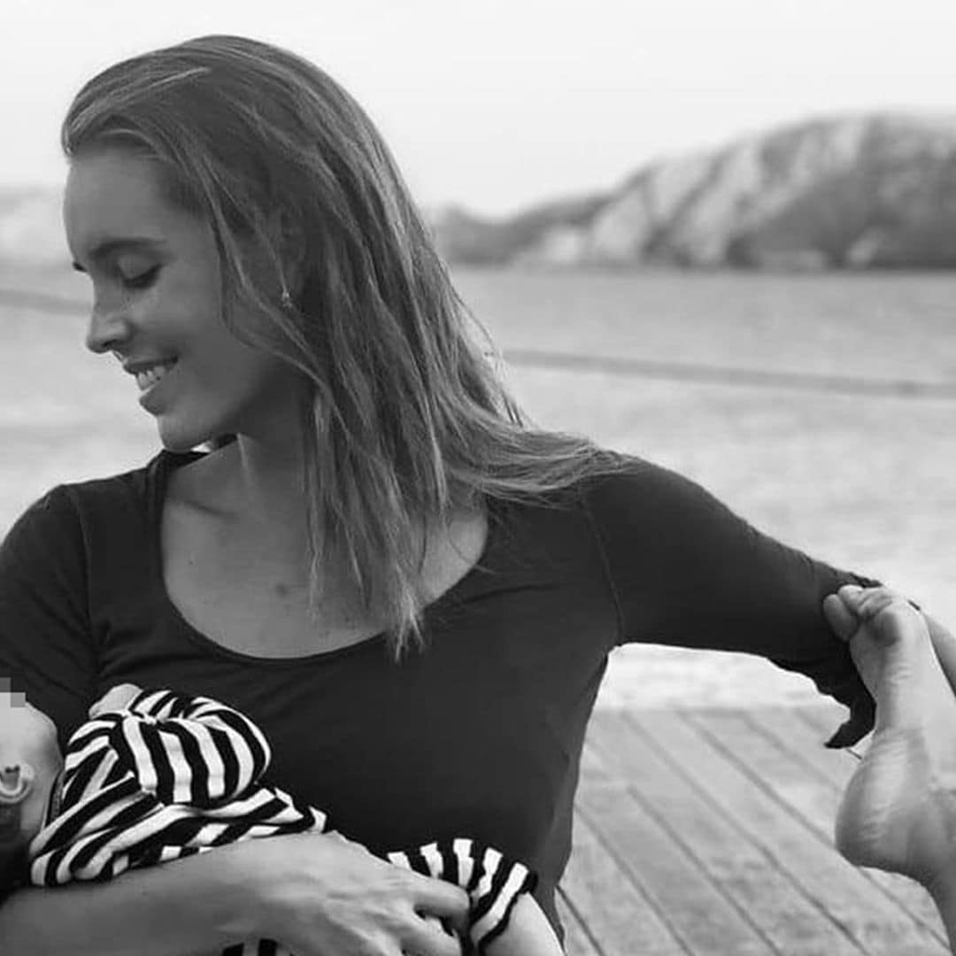 Ona Carbonell, una mamá 'multitarea' que hace ejercicio mientras acuna a su bebé
