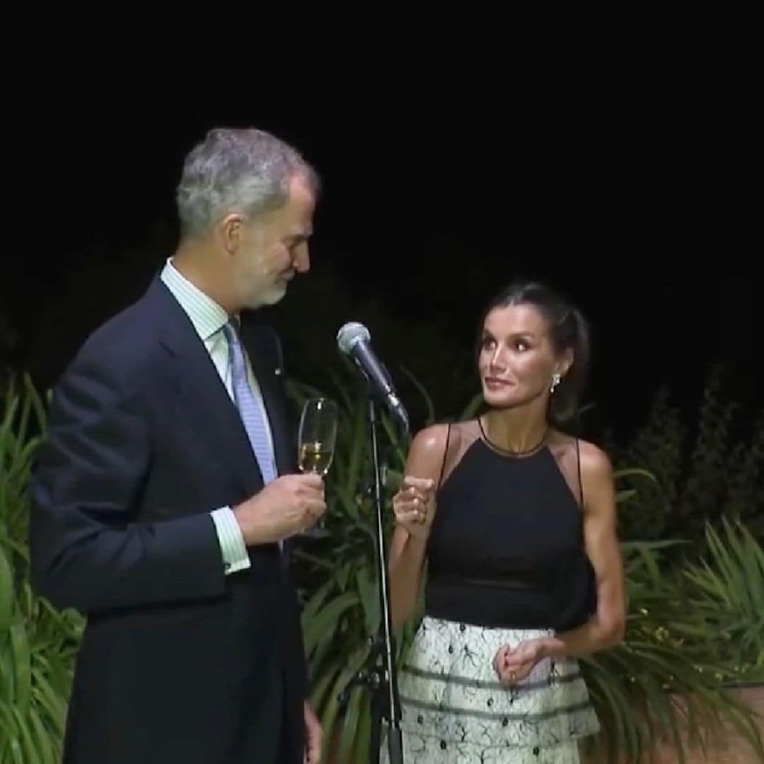 El curioso momento protagonizado por la reina Letizia en su brindis sin copa