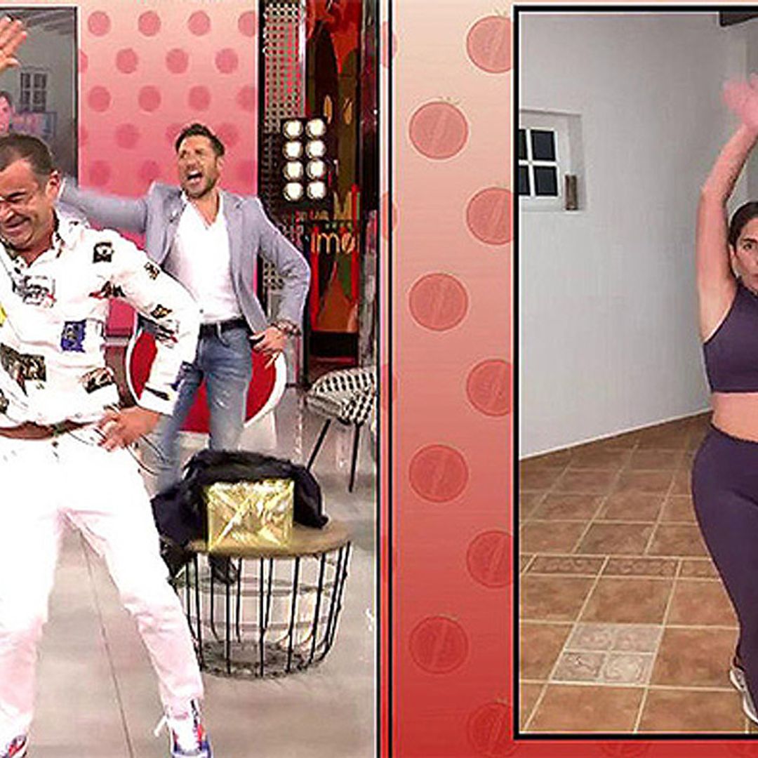 Anabel Pantoja pone a bailar a Jorge Javier Vázquez y sus compañeros desde casa