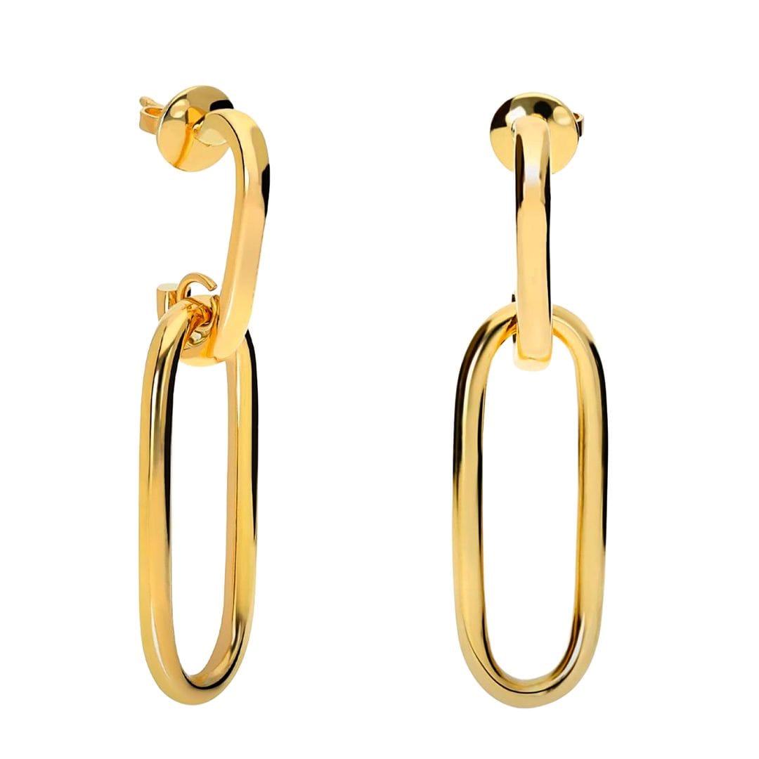 Pendientes de aro ovalados de oro amarillo (1.700 €), de Rabat