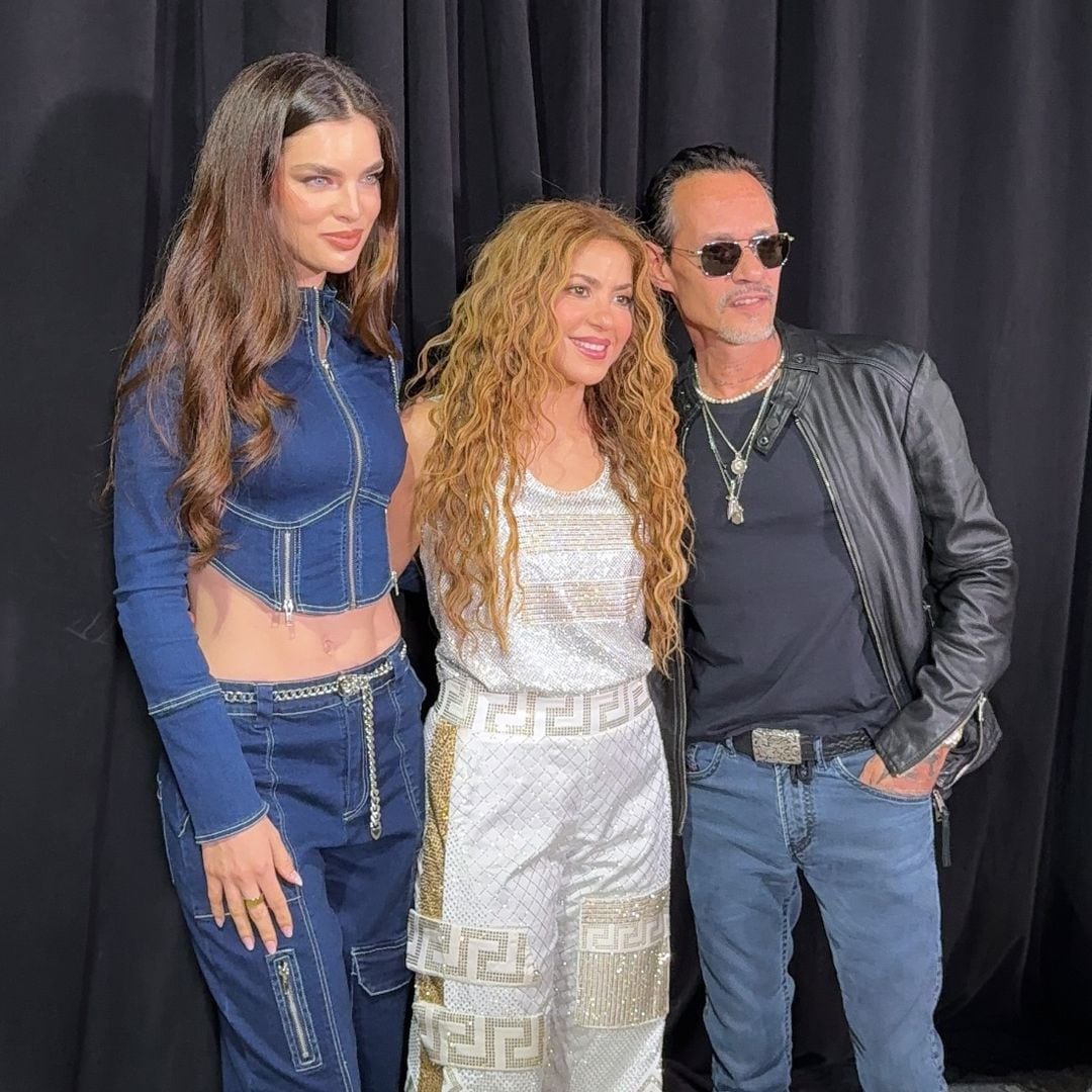Nadia Ferreira y Marc Anthony pasan una divertida velada en el concierto de Shakira en Miami