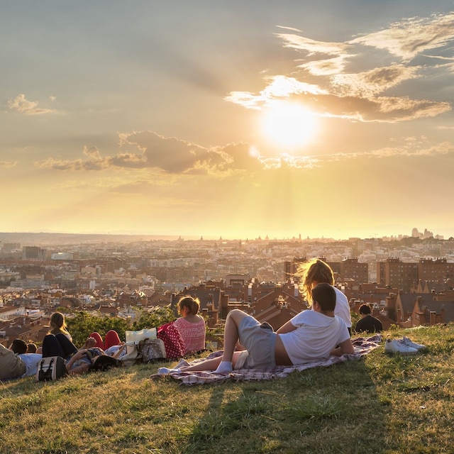 Panorámica de Madrid al atardecer