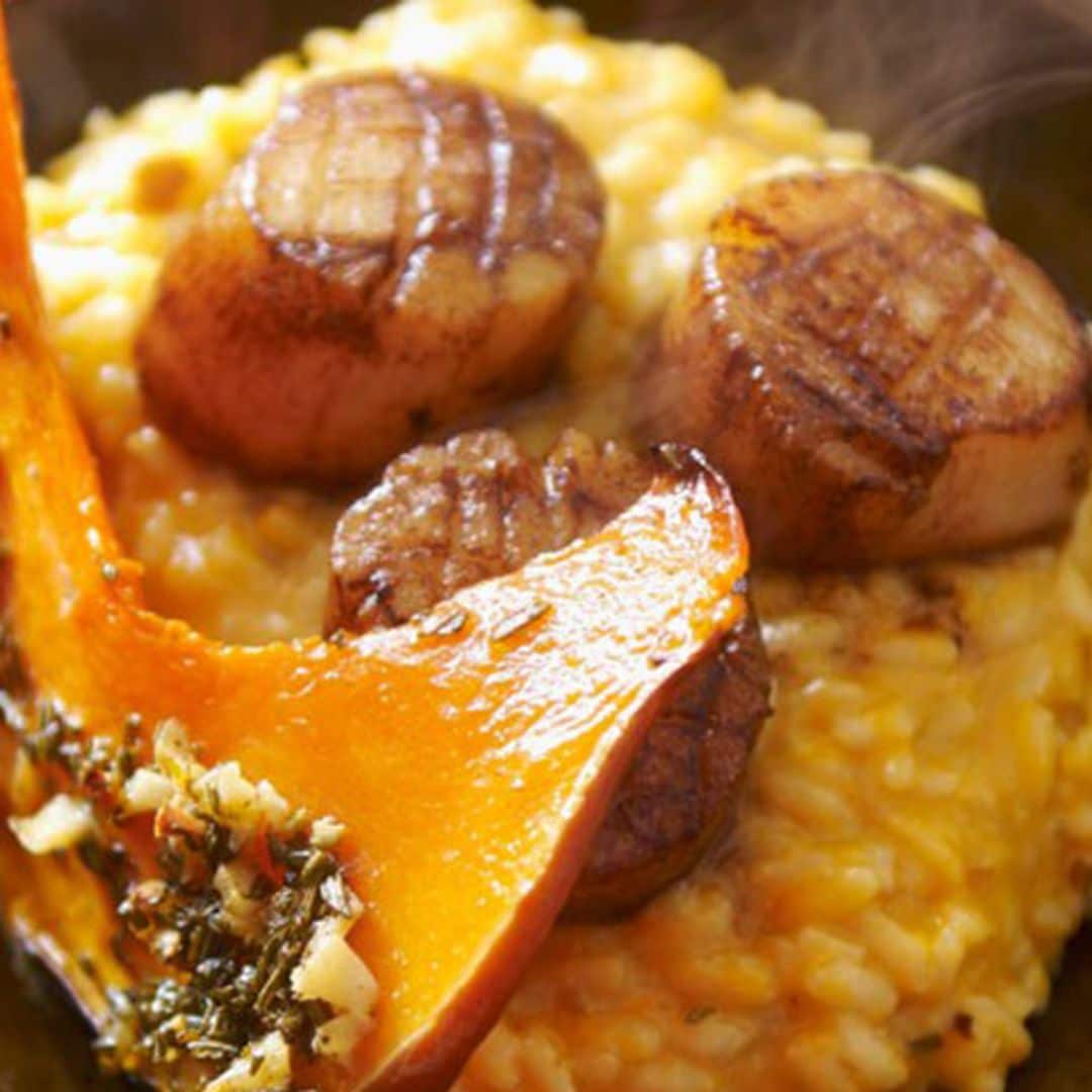 'Risotto' de calabaza y vieiras