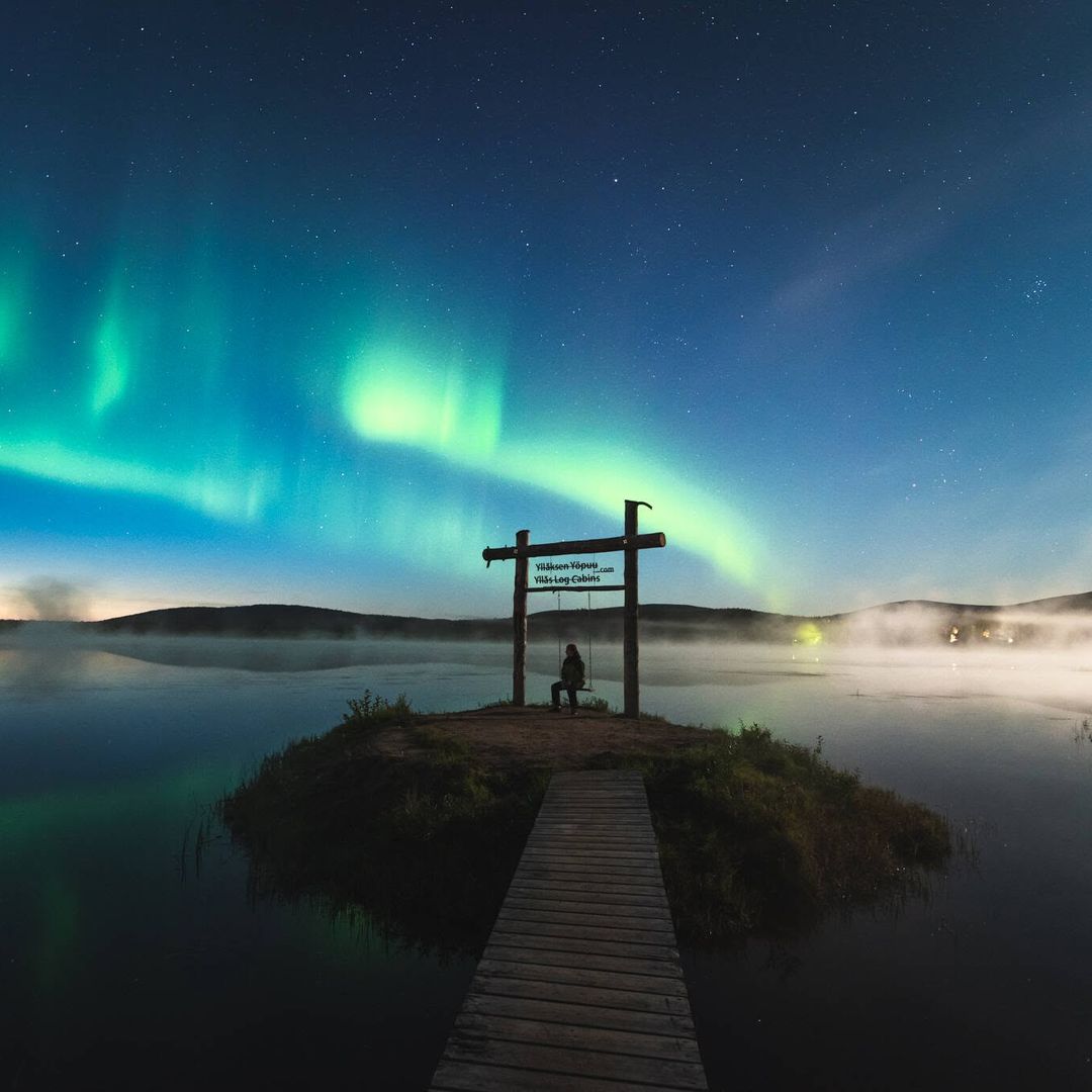 Auroras boreales en la Laponia finlandesa