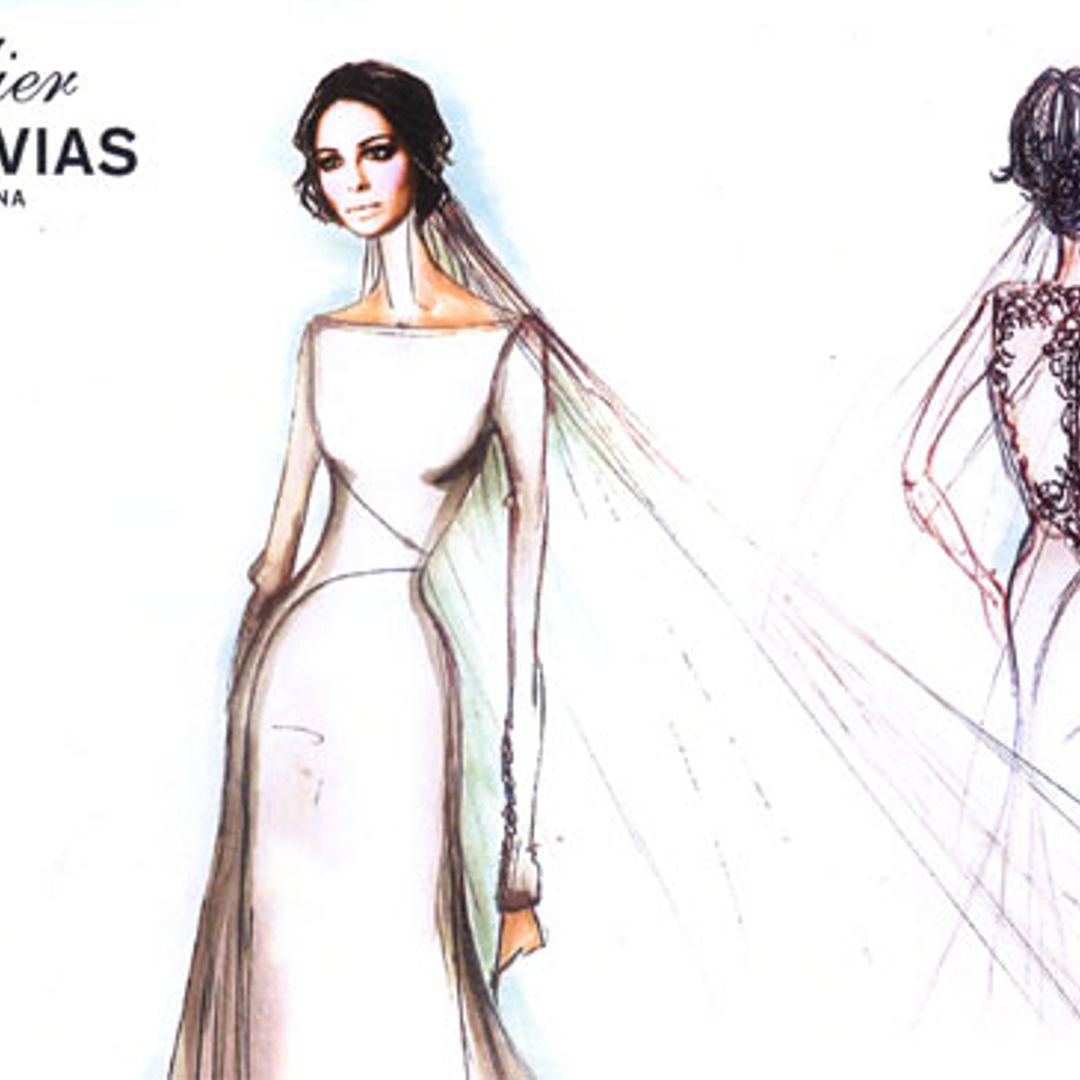 Adelantamos el boceto del espectacular vestido que ha lucido Eva González