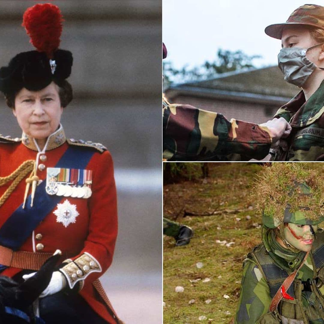 Cuando reinas y princesas cambian la tiara por el uniforme militar