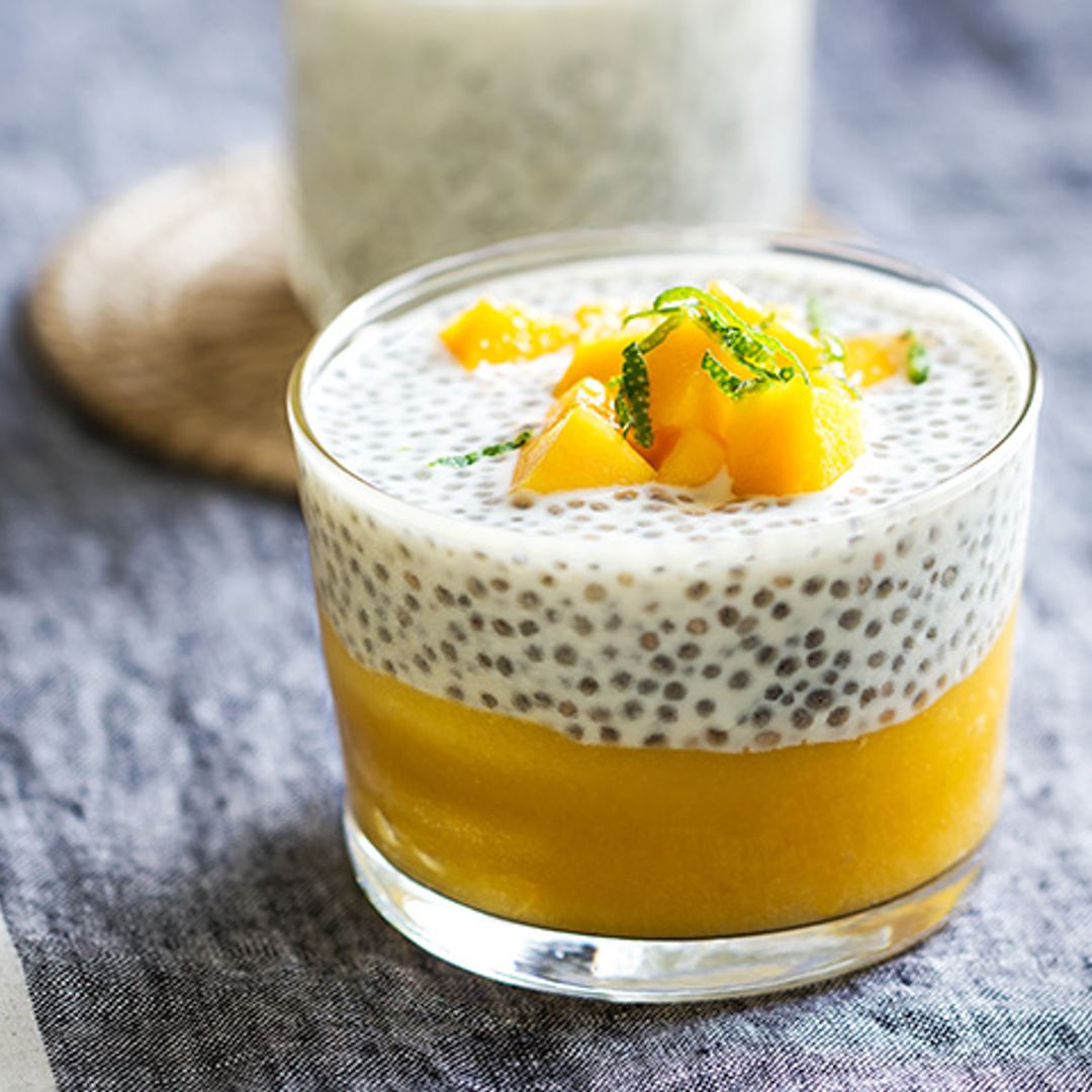 Prueba este deliciosos postre de mango y chía