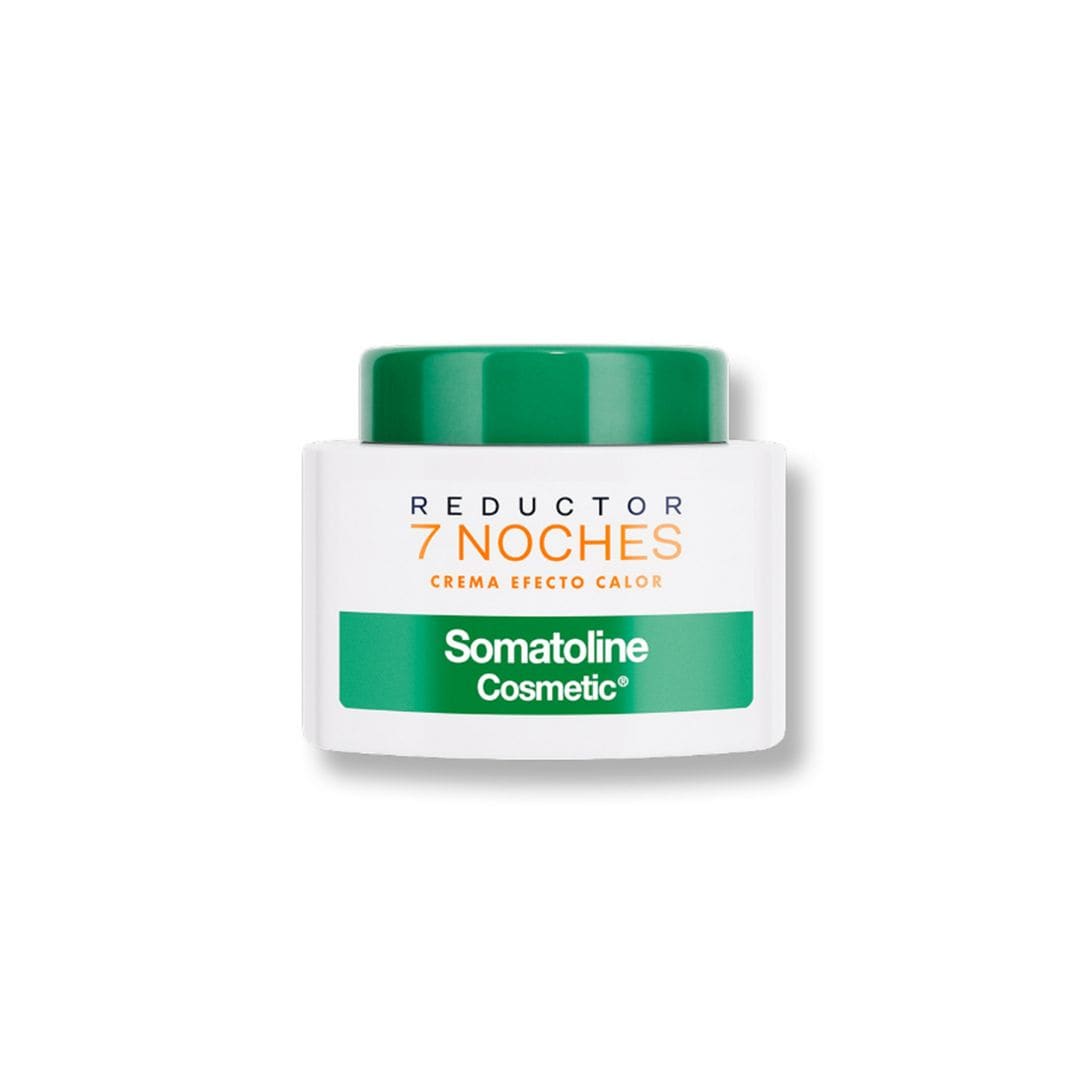 Reductor 7 noches crema efecto calor de Somatoline. Crema con efecto calor (termoterapia cosmética) que actúa mientras duermes y reactiva la microcirculación y el drenaje de toxinas y líquidos.
