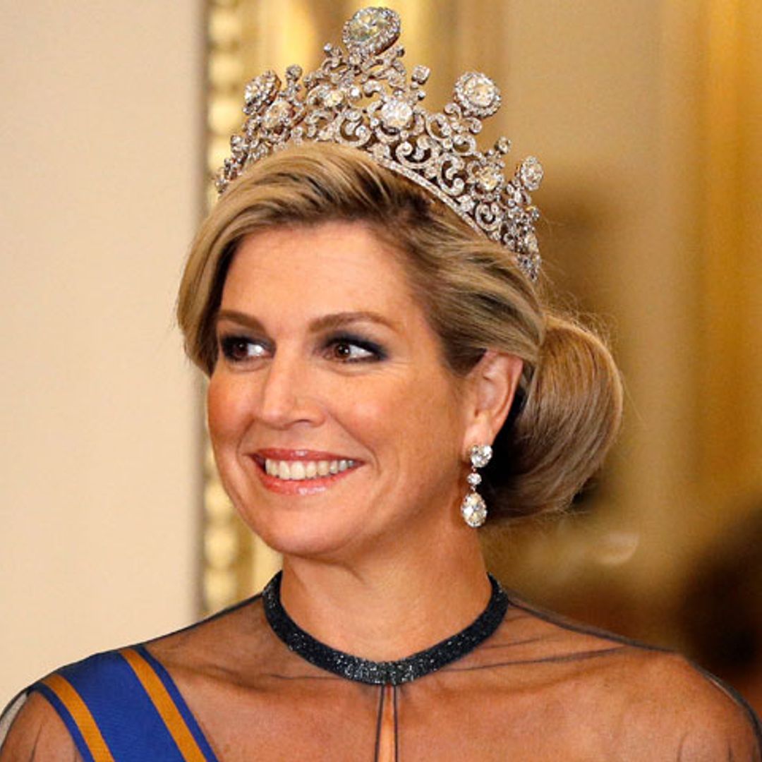 Joyas reales, tocados y un vestido de gala: los looks de Máxima de Holanda en Reino Unido