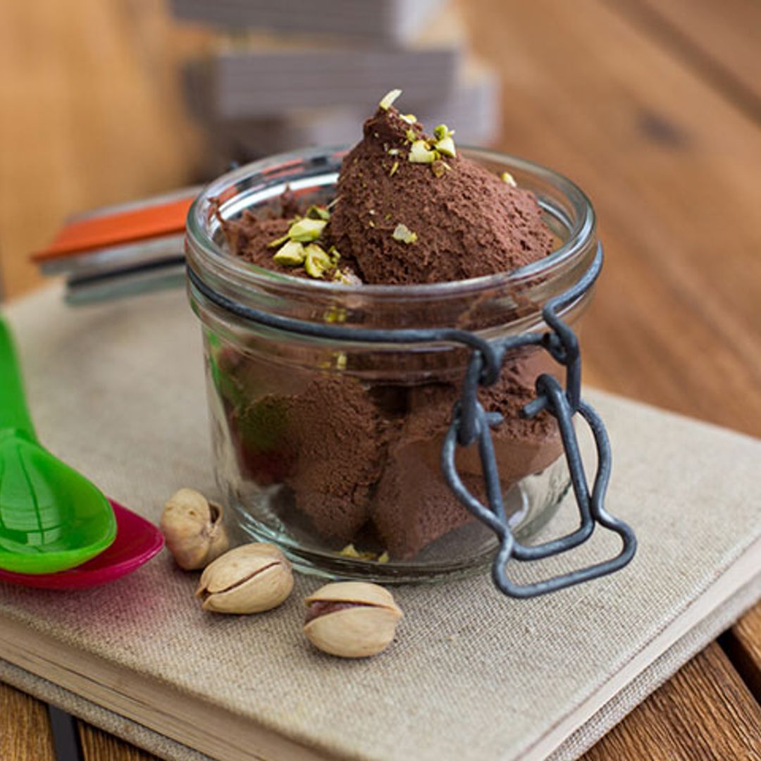 'Mousse' de chocolate y pistacho