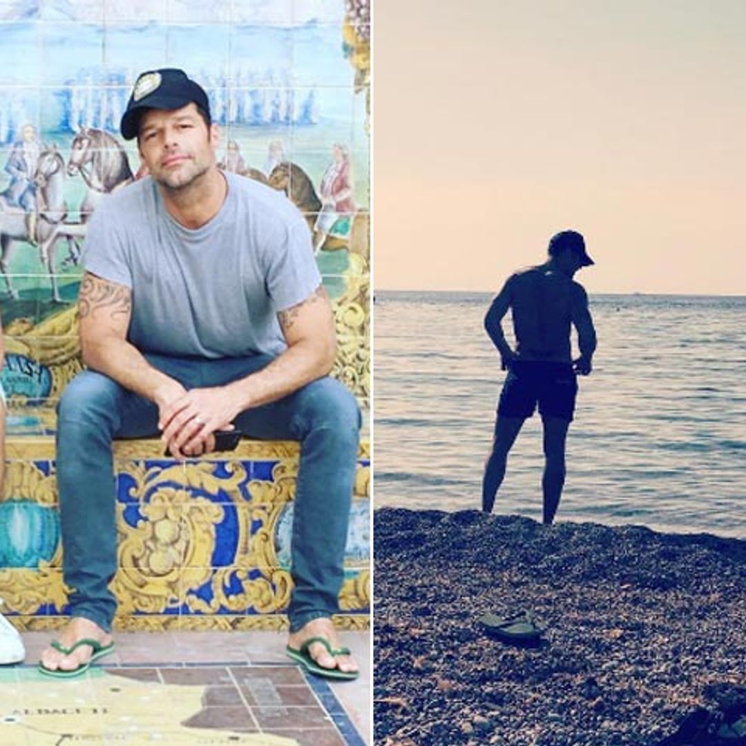 Playa con sus hijos y turismo con su pareja... el periplo de Ricky Martin por España