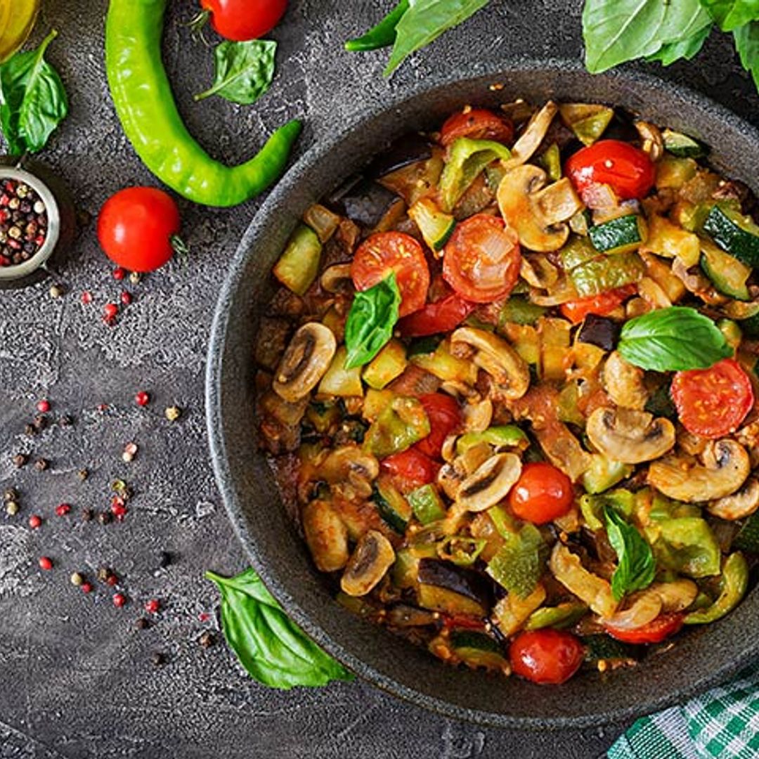 Champiñones picantes con verduras a la menta