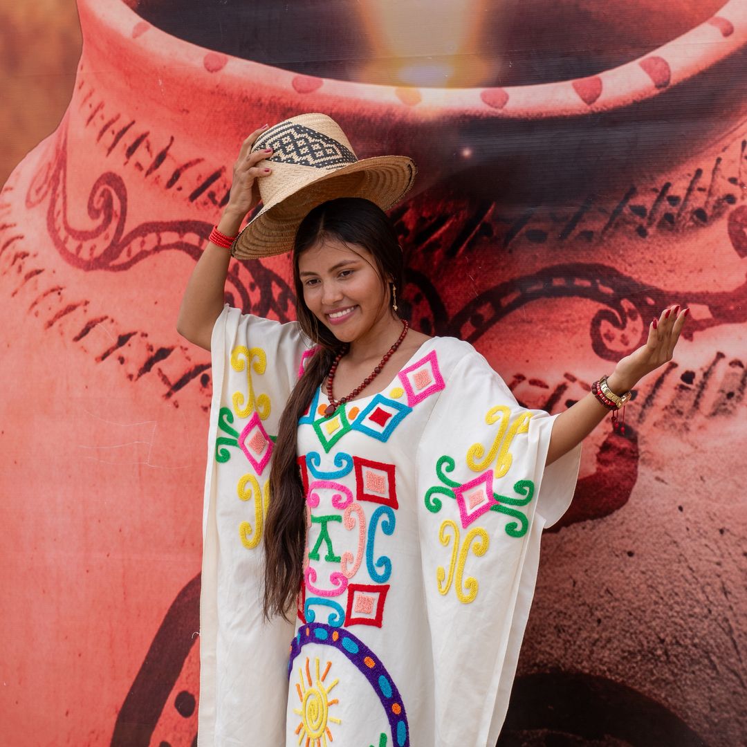 Mujer de la etnia wayúu, durante un festival en La Guajira,, Colombia.