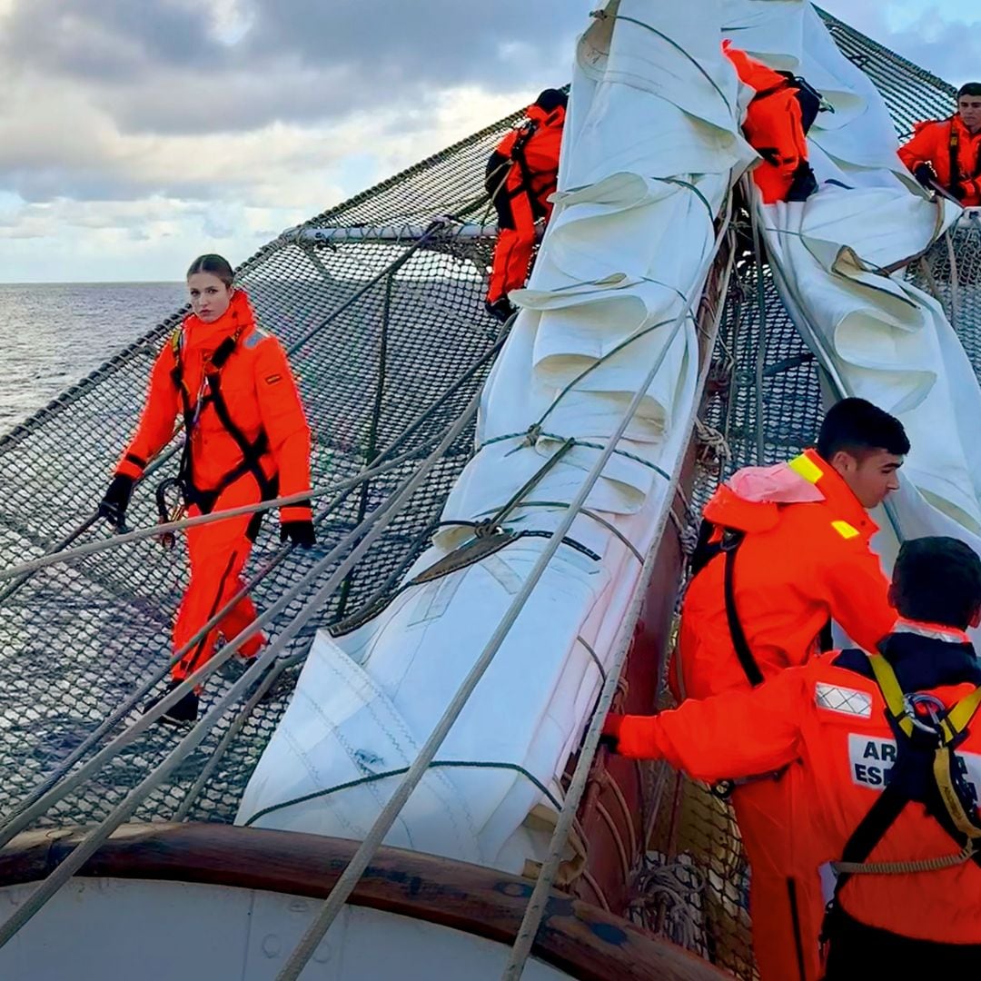 La princesa Leonor en el barco