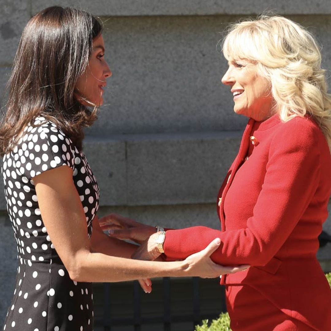 Del cariñoso encuentro con la Reina a su reunión con pacientes de cáncer: las primeras horas de Jill Biden en España