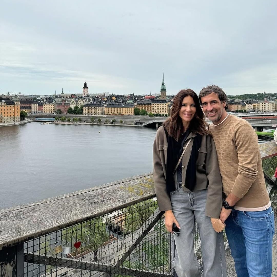 Raúl González con su mujer, Mamen Sanz