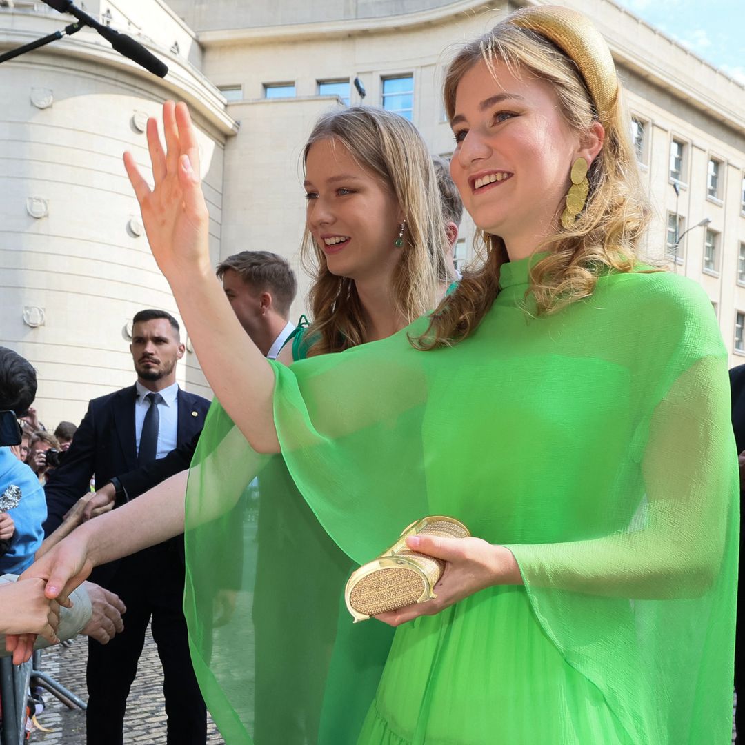 Elisabeth y Eléonore de Bélgica, cómplices de estilo en el Día Nacional con sus vestidos verdes