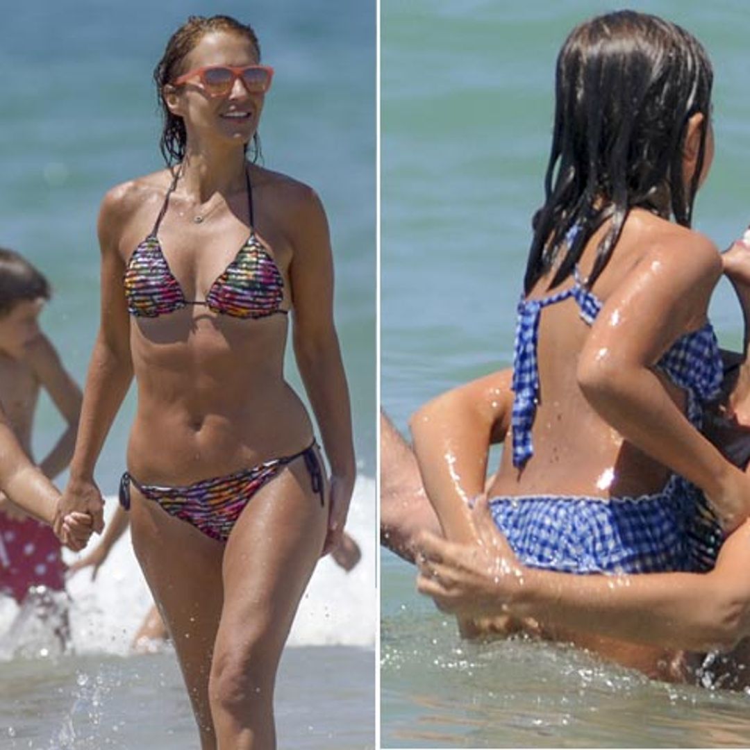 Juegos en el agua y ¡diversión!, Paula Echevarría se lo pasa en grande con su pequeña