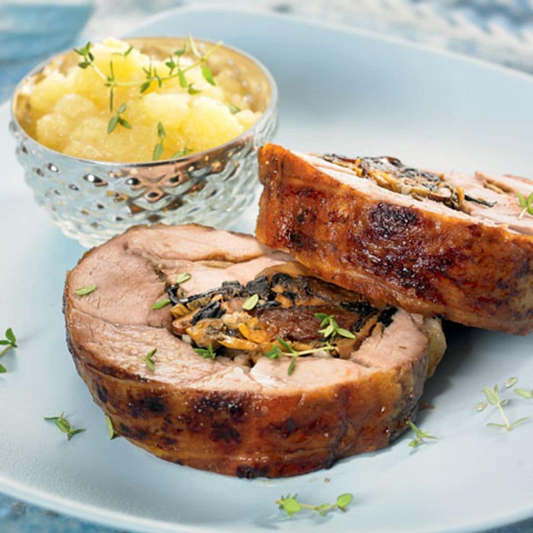 Cordero relleno con 'chutney' de peras