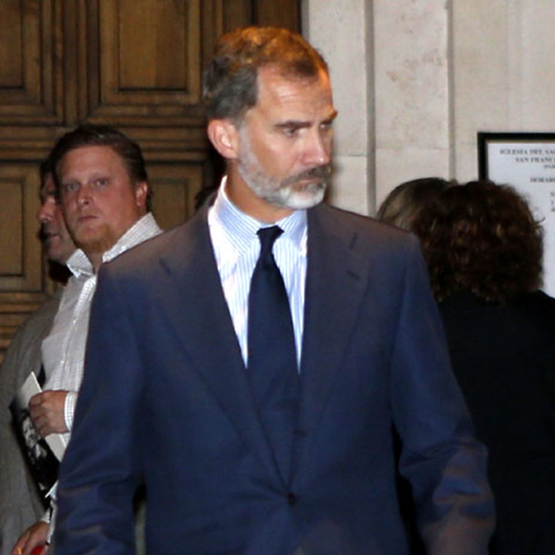 El rey Felipe VI asiste al funeral de su tutora Pura Sotillo en Madrid