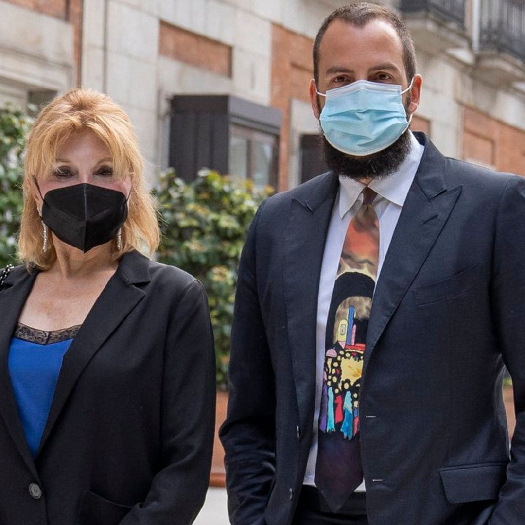 Carmen Thyssen y su hijo Borja, la aparición más esperada, en el homenaje al barón