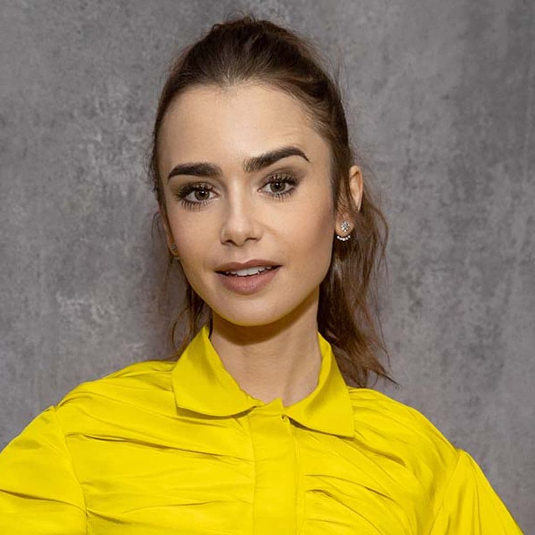 Lily Collins cambia de look con el flequillo que da movimiento al pelo fino