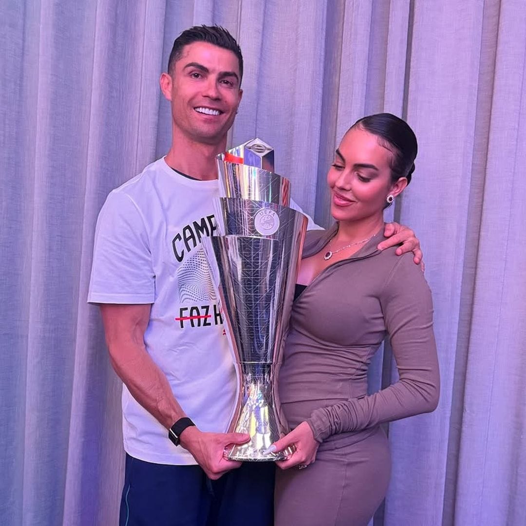 Cristiano Ronaldo celebra con Georgina Rodríguez su triunfo en la Nations League