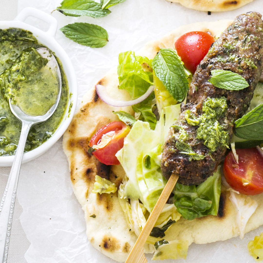 Koftas en pan de pita casero