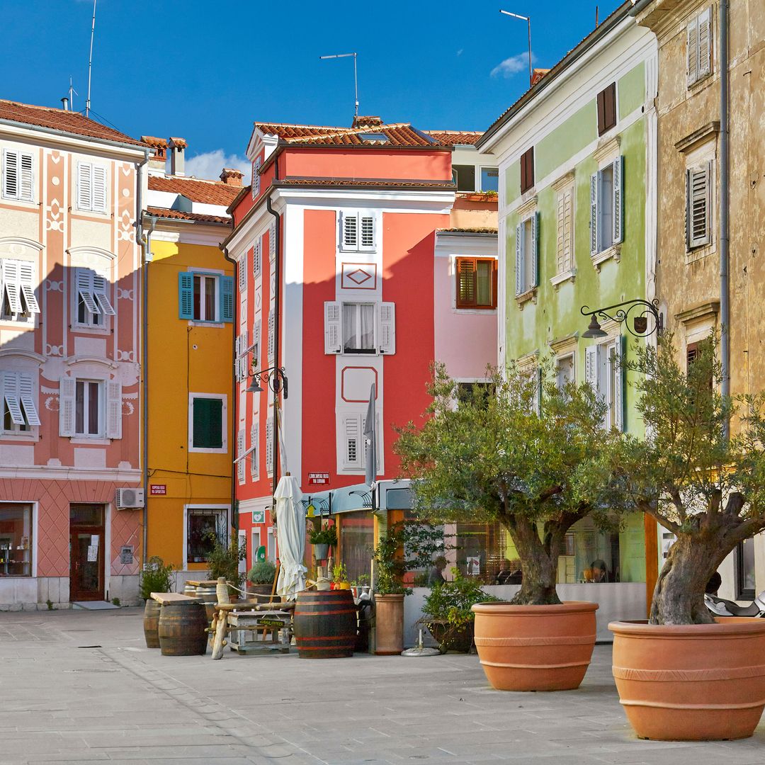 Casas de colores de Izola, Eslovenia.