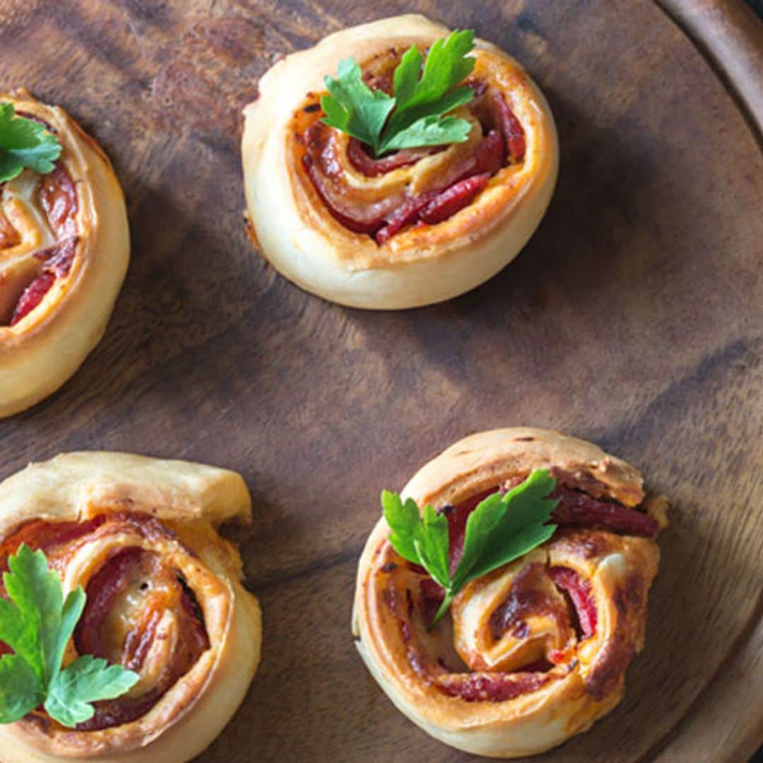 'Pizza rolls' de queso y beicon