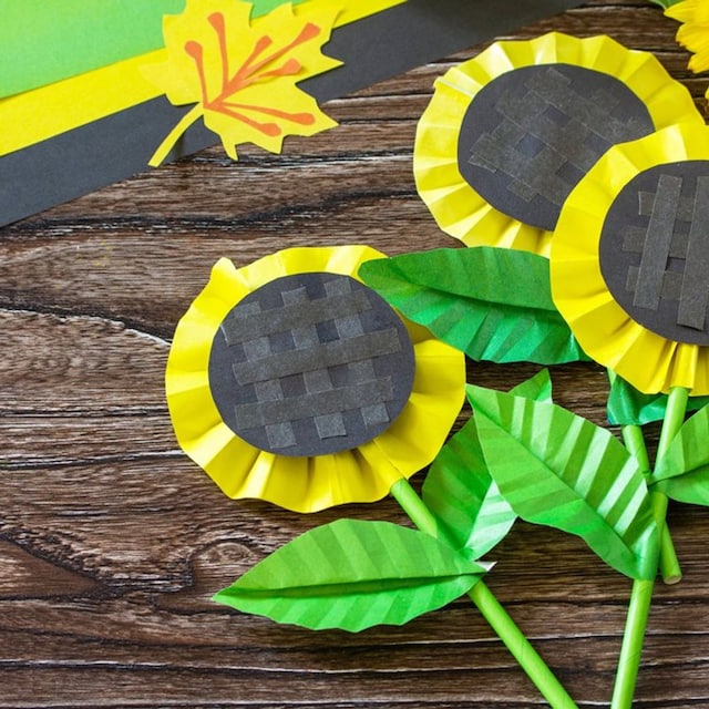 manualidades girasoles de papel con cartulina para ni os 