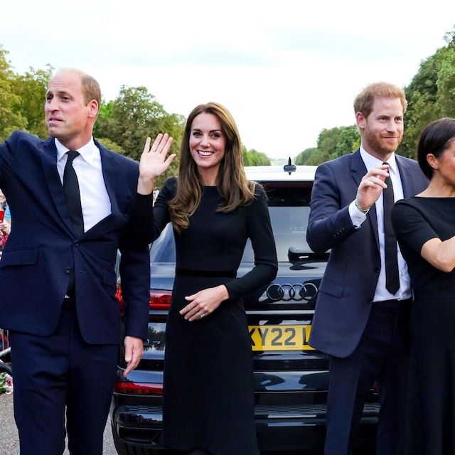 william and kate reunite with meghan and harry following queen s death
