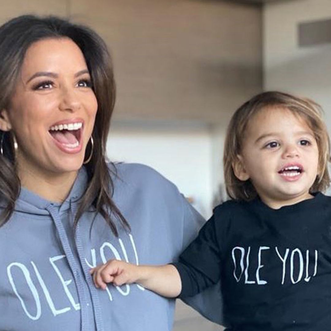 Eva Longoria tiene al repostero más alegre en casa, ¡su hijo Santi!