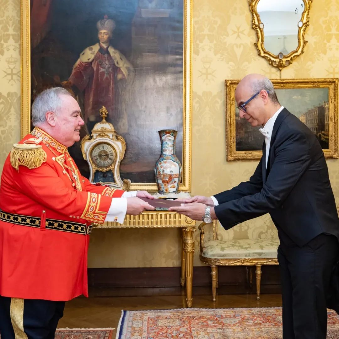 John Timothy Dunlap, gran maestre de la Orden de Malta, en una de sus actividades diplomáticas.