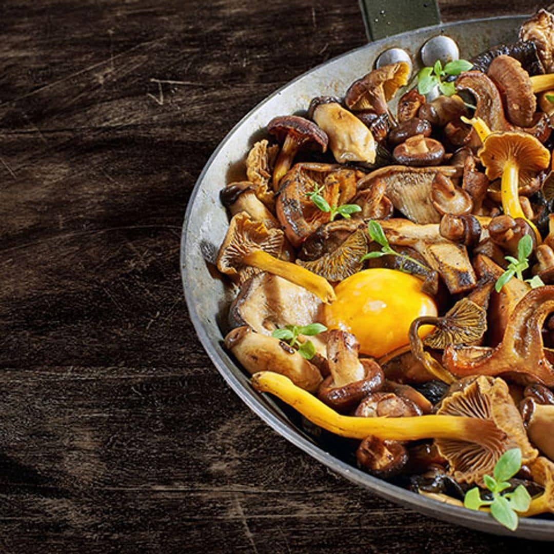 Trompetas naranjas con huevo