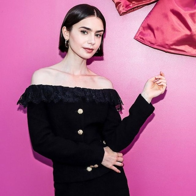 Lily Collins en evento con fans