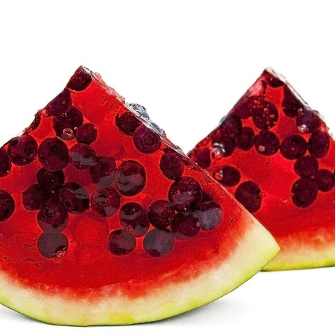 Gelatina de sandía en rodajas