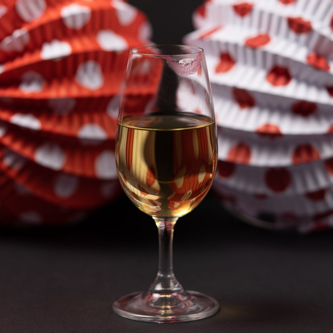 Vaso de fino en la Feria de Abril de Sevilla