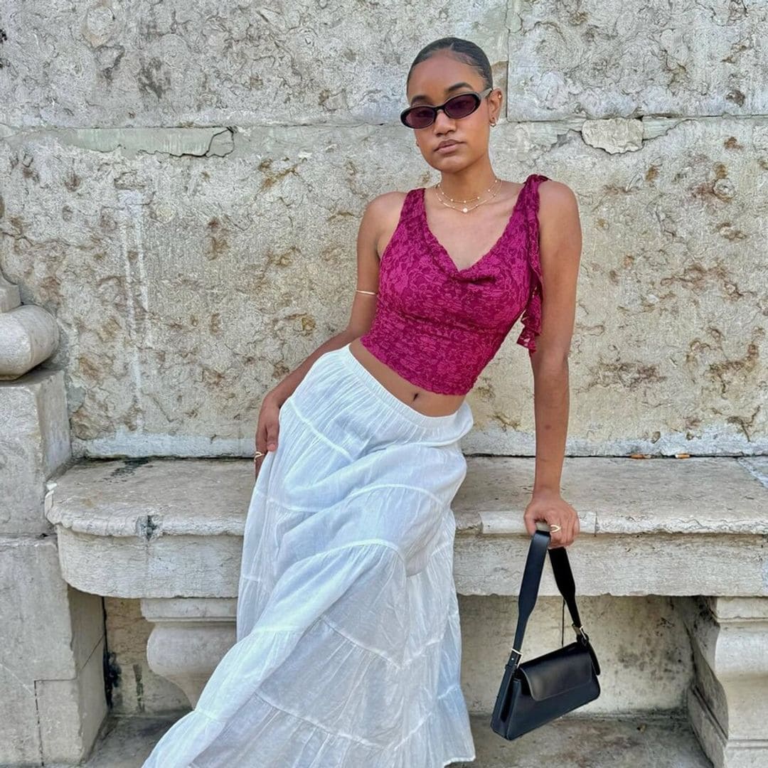 Look con falda ibicenca