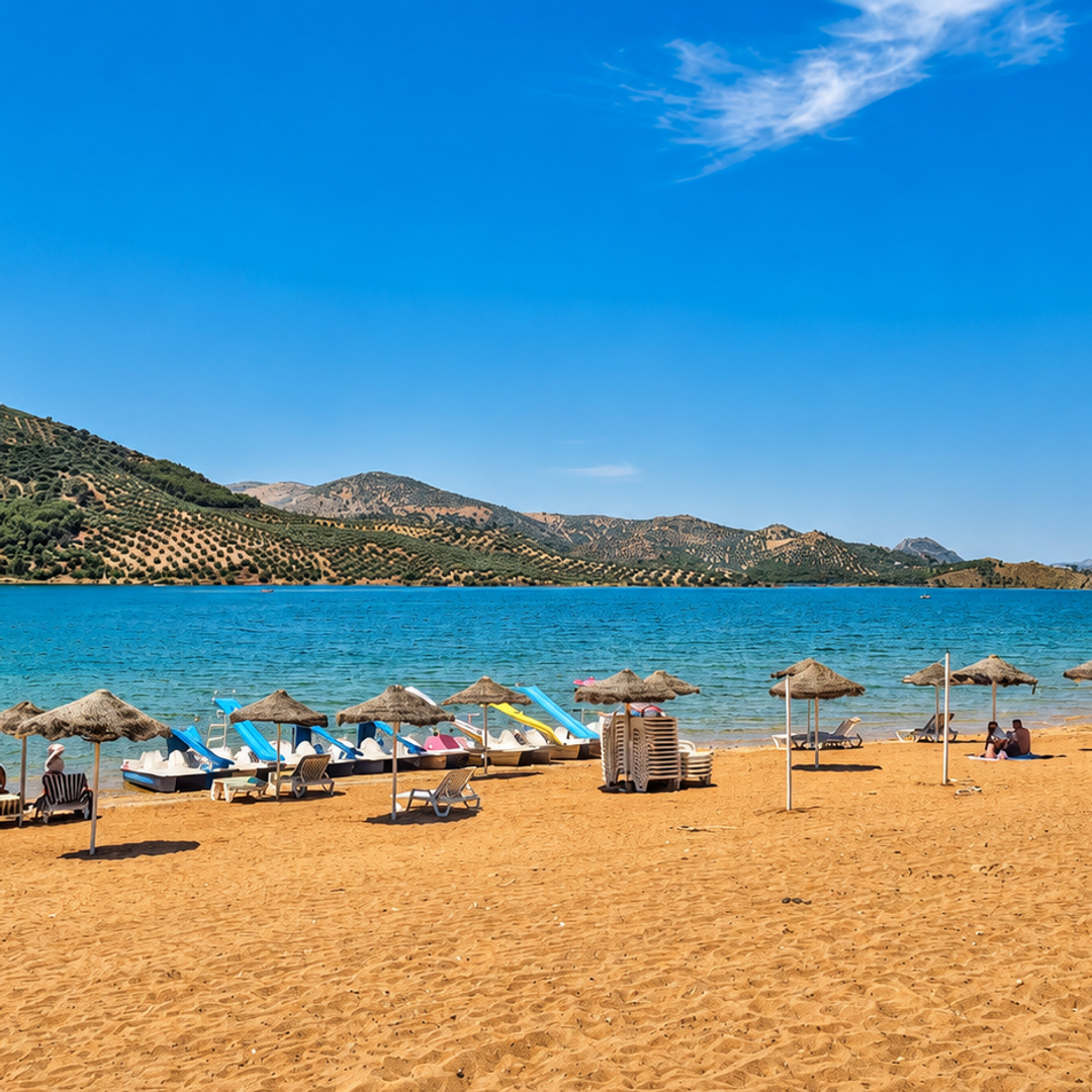 Playa de Valdearenas, embalse de Iznájar, Córdoba