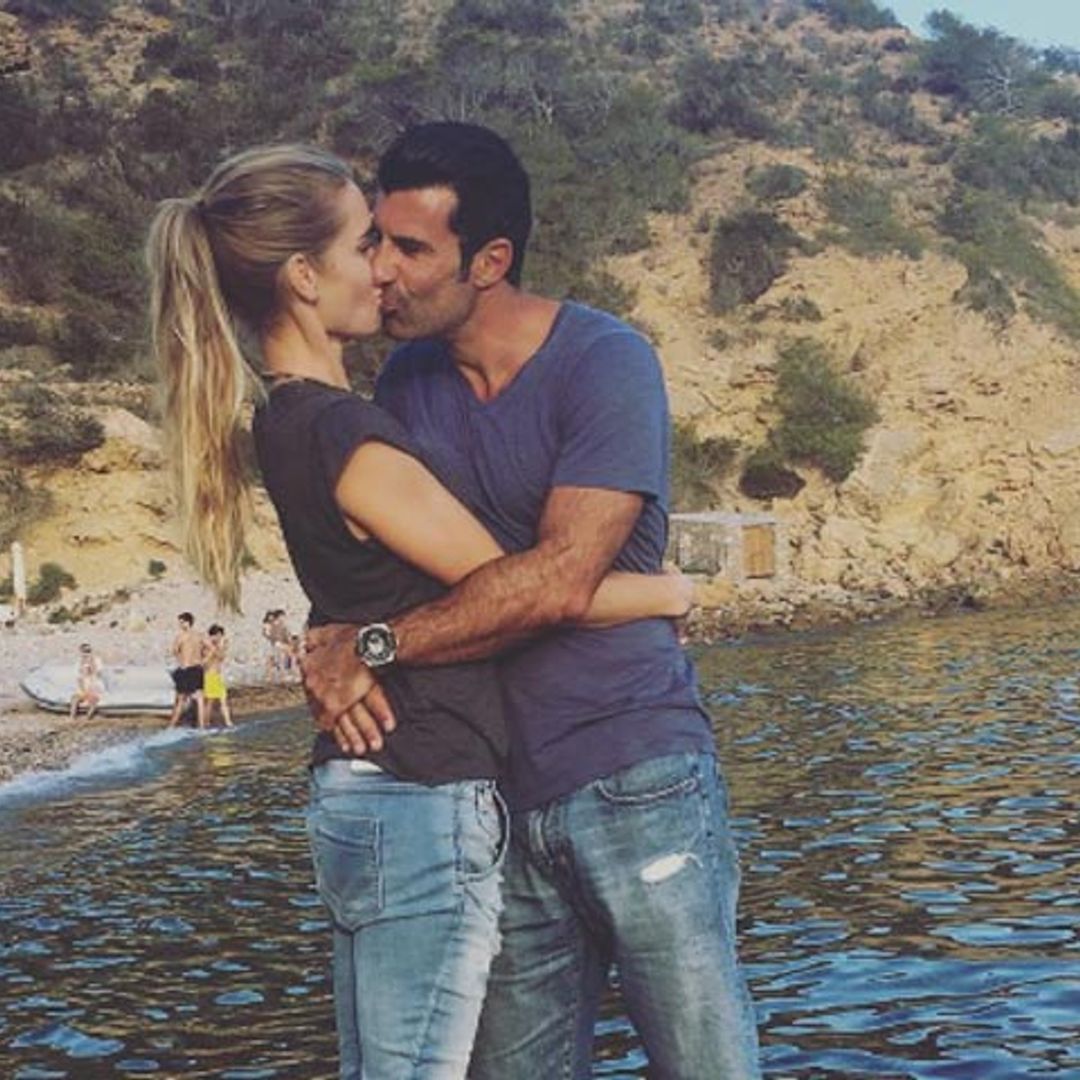 Helen Swedin y Luis Figo, la imagen de su celebración más especial