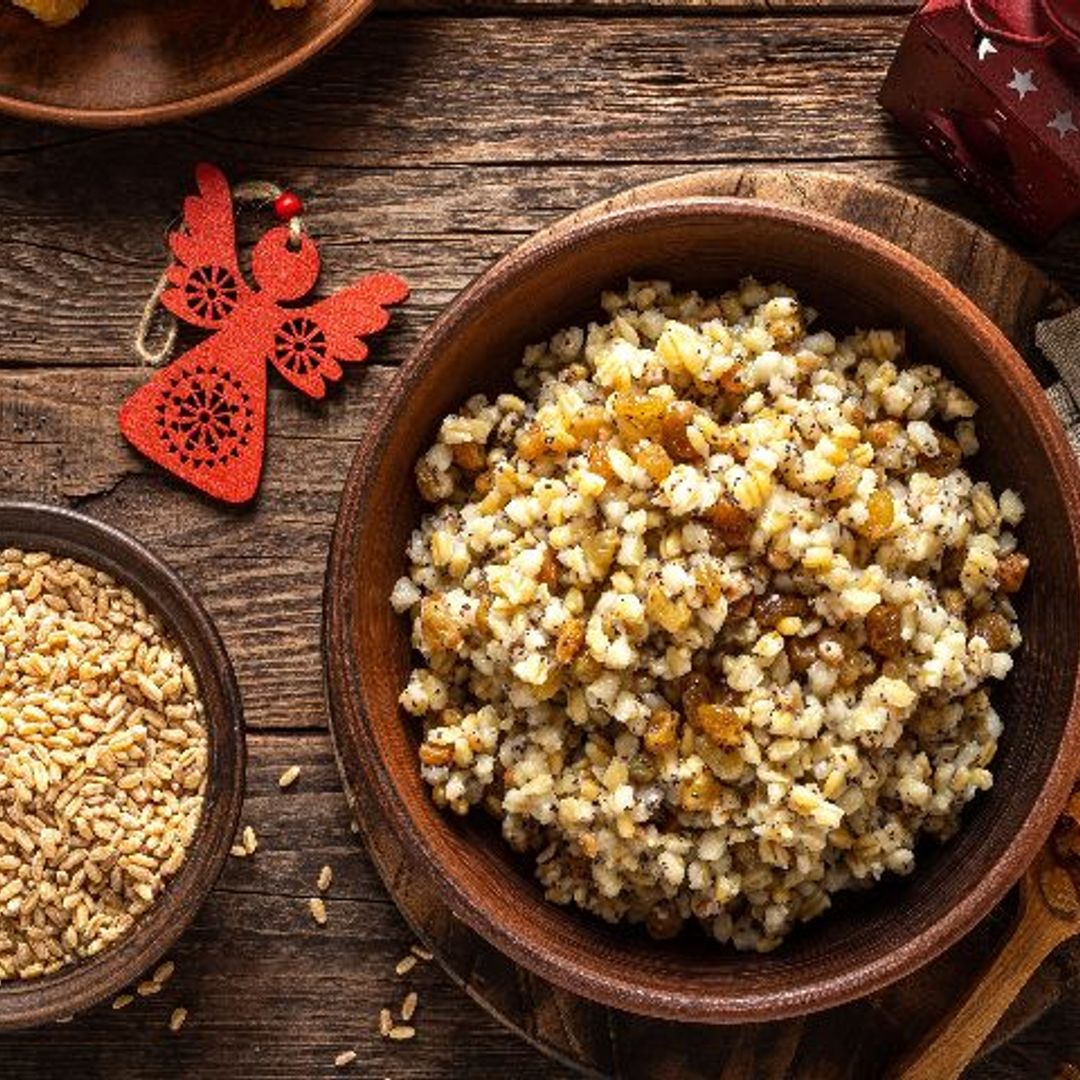 'Porridge' vegano de cebada y uvas pasas